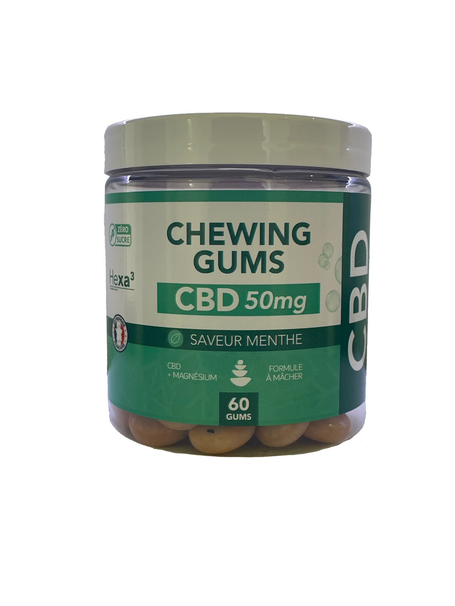 Chewing-Gums CBD 50 mg Hexa3 – Détente & Bien-Être à la Menthe Fraîche