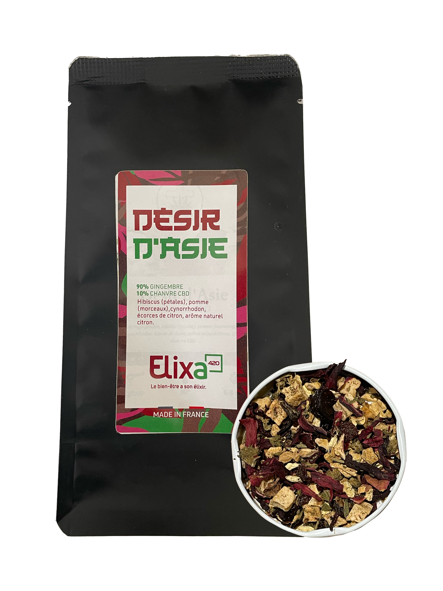 Infusion CBD Bio Désir d’Asie (50 g) – Énergie et Détente Exotique